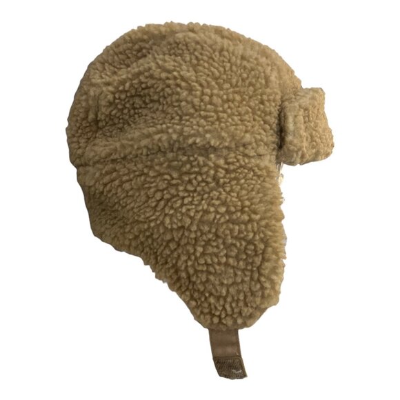 OshKosh B’gosh Sherpa Trapper Hat Toddler 2T–4T Tan Faux Fur Winter Ear Flap Cap - Picture 2 of 6